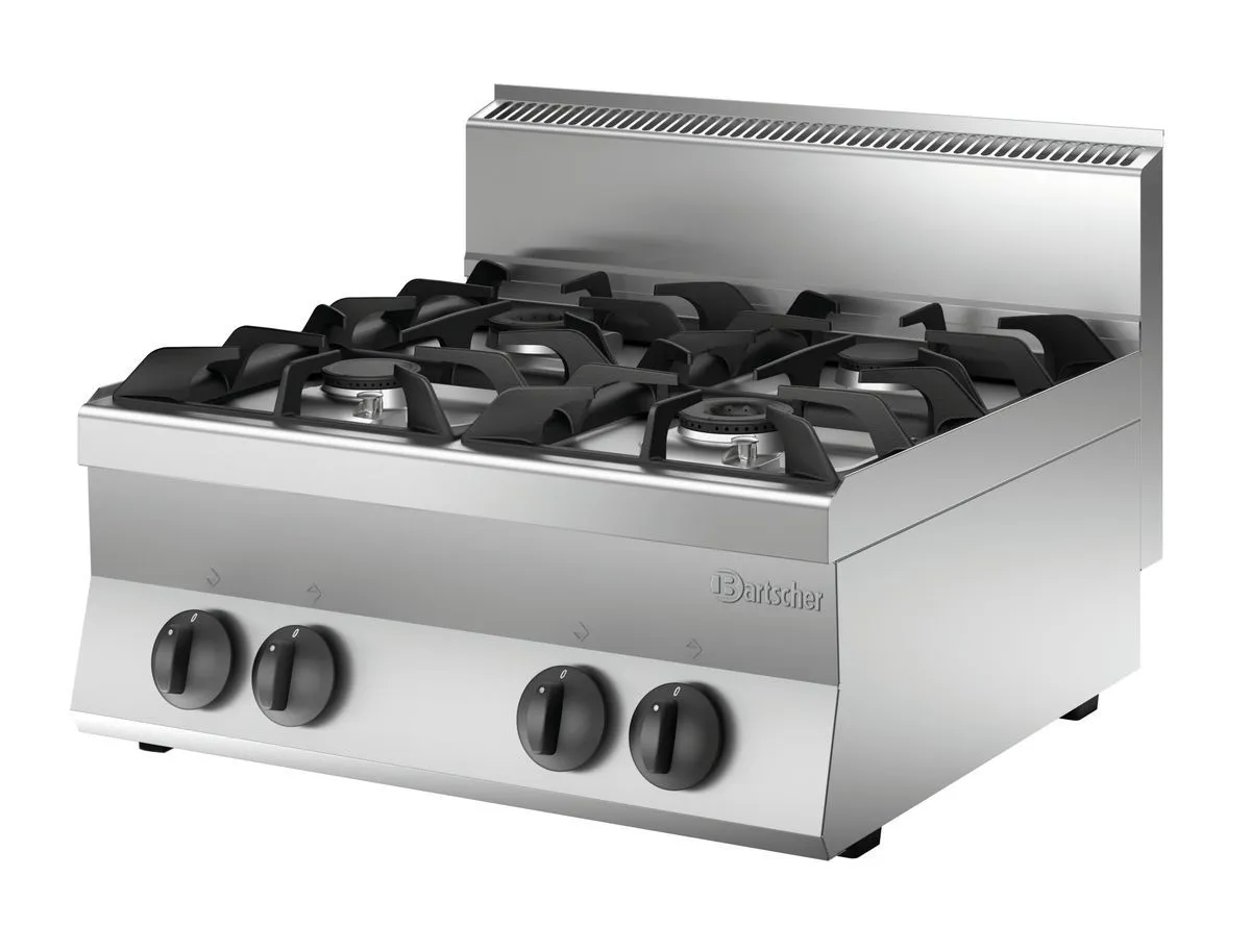 Bartscher Gas stove 650, 4BR, TU Countertop