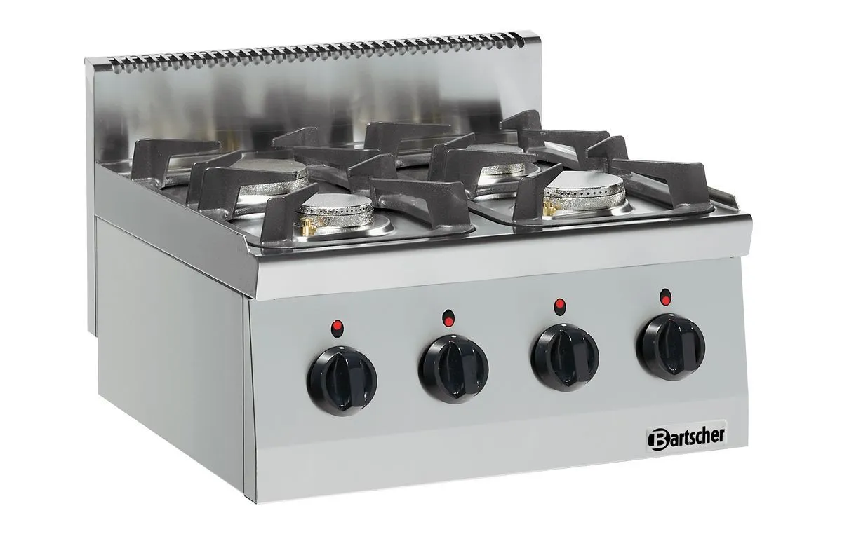 Bartscher Gas stove 600, W600, 4BR, TU Countertop