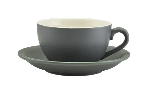 Genware Porcelain Matt Grey Saucer 13.5cm/5.25"