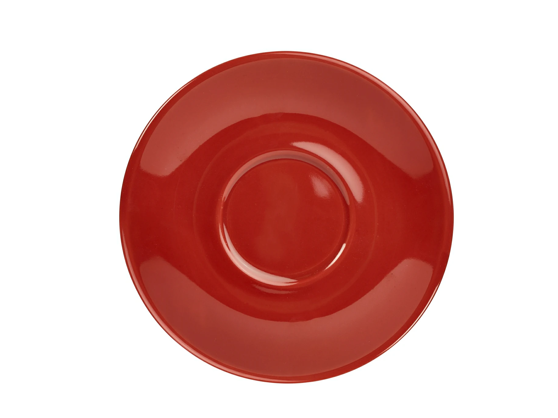 Genware Porcelain Red Saucer 16cm/6.25"