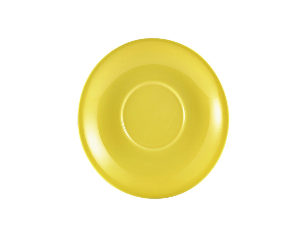 Genware Porcelain Yellow Saucer 16cm