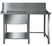 DC Rack Conveyor Tables - Prewash Table with Sink and Splashback