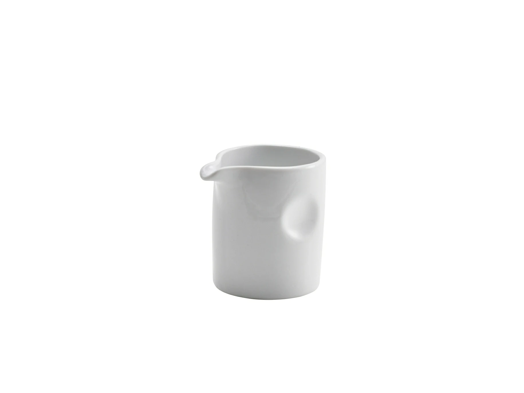 Genware Porcelain Pinched Solid Milk Jug 8.5cl/3oz