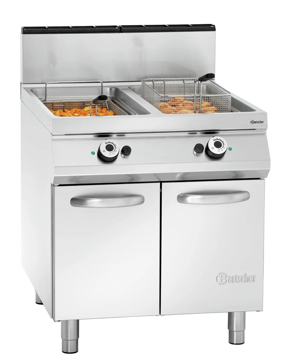 Bartscher Gas standing deep fat fryer, 2 basins Freestanding