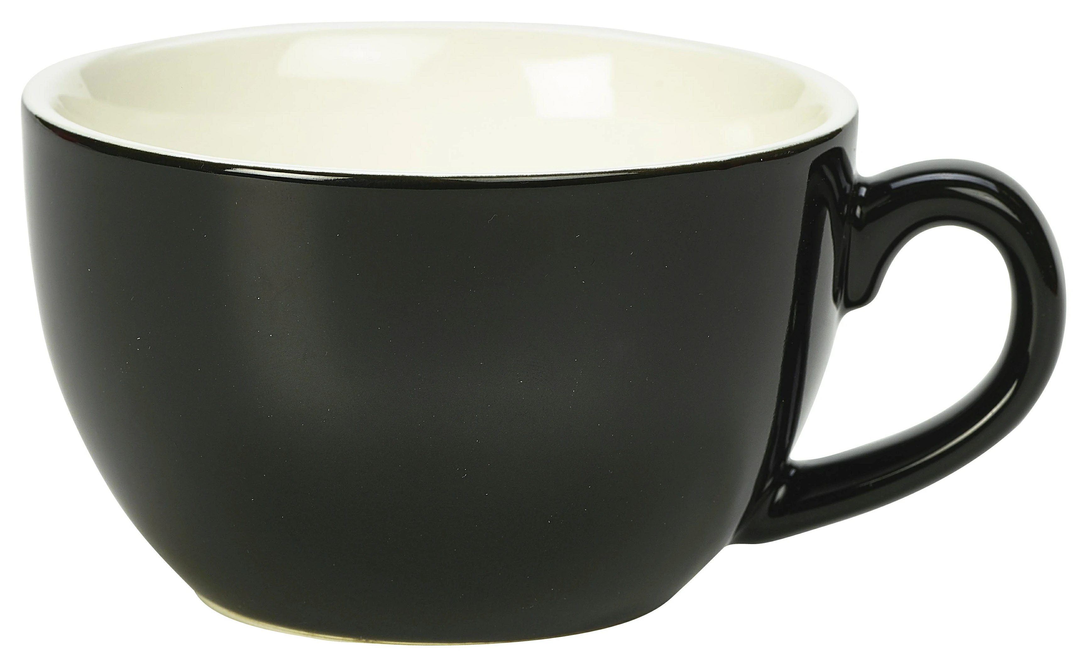 Genware Porcelain Black Bowl Shaped Cup 17.5cl/6oz