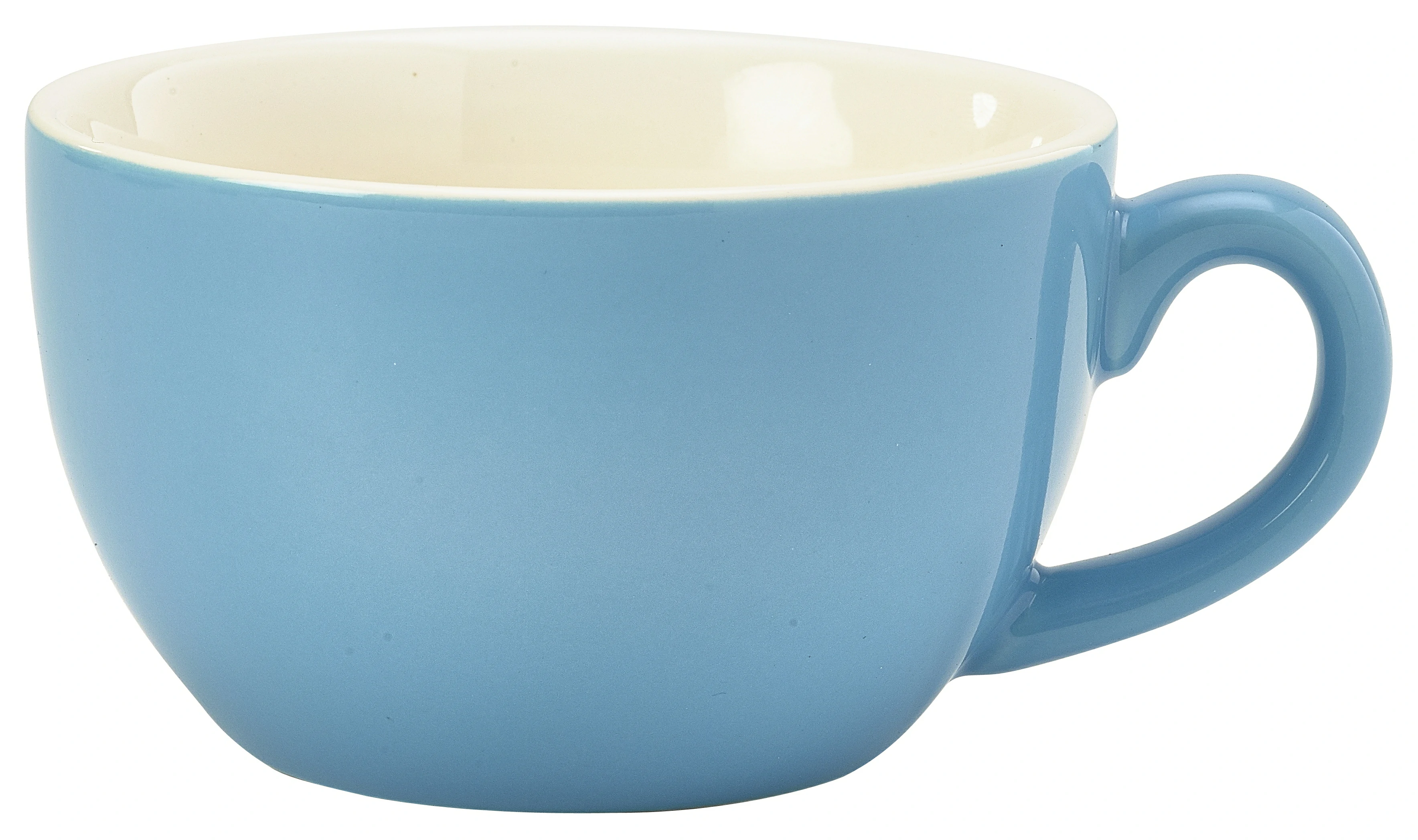 Genware Porcelain Blue Bowl Shaped Cup 17.5cl/6oz