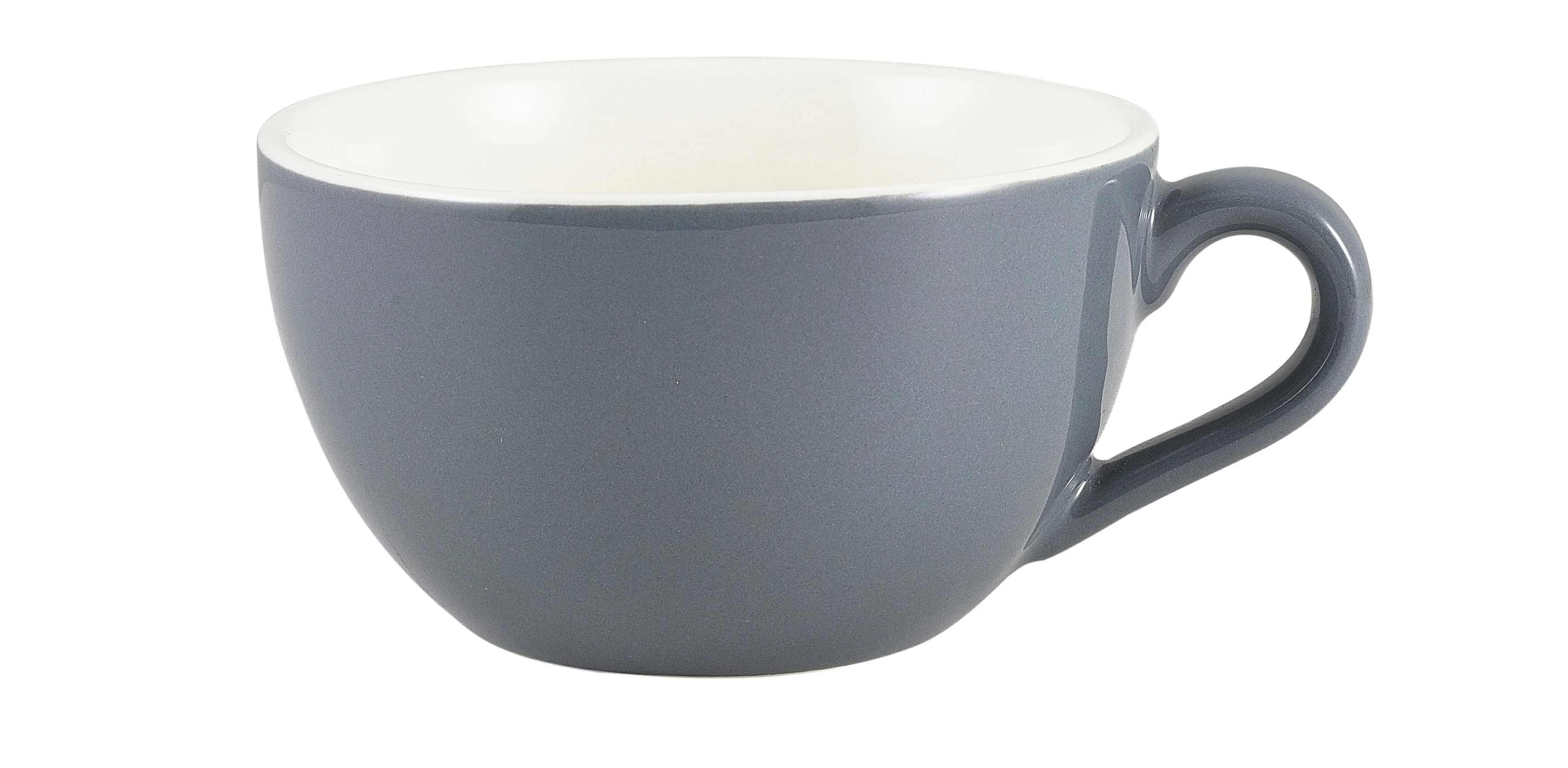 Genware Porcelain Grey Bowl Shaped Cup 17.5cl/6oz