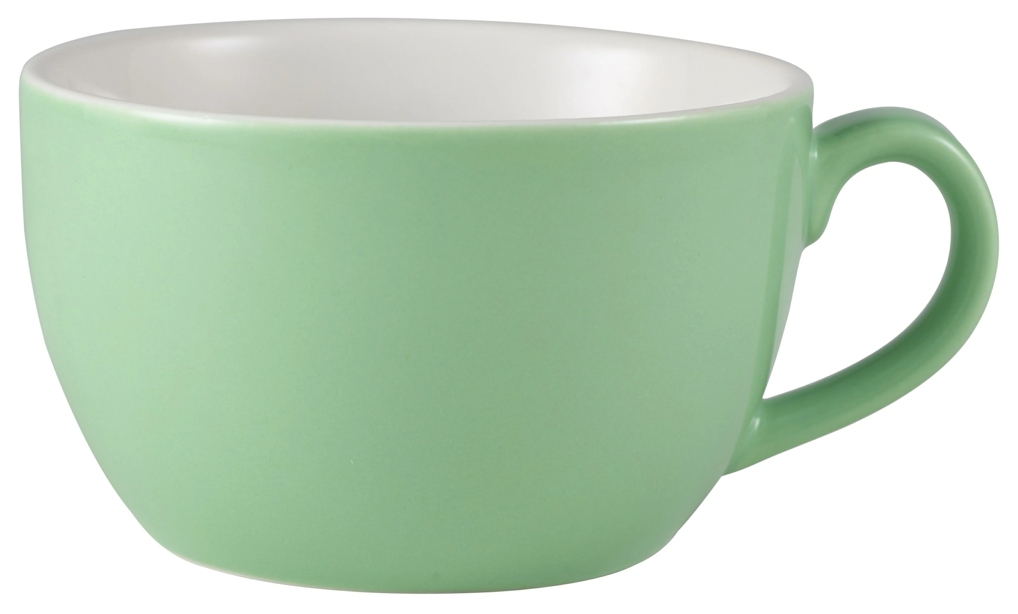 Genware Porcelain Green Bowl Shaped Cup 17.5cl/6oz