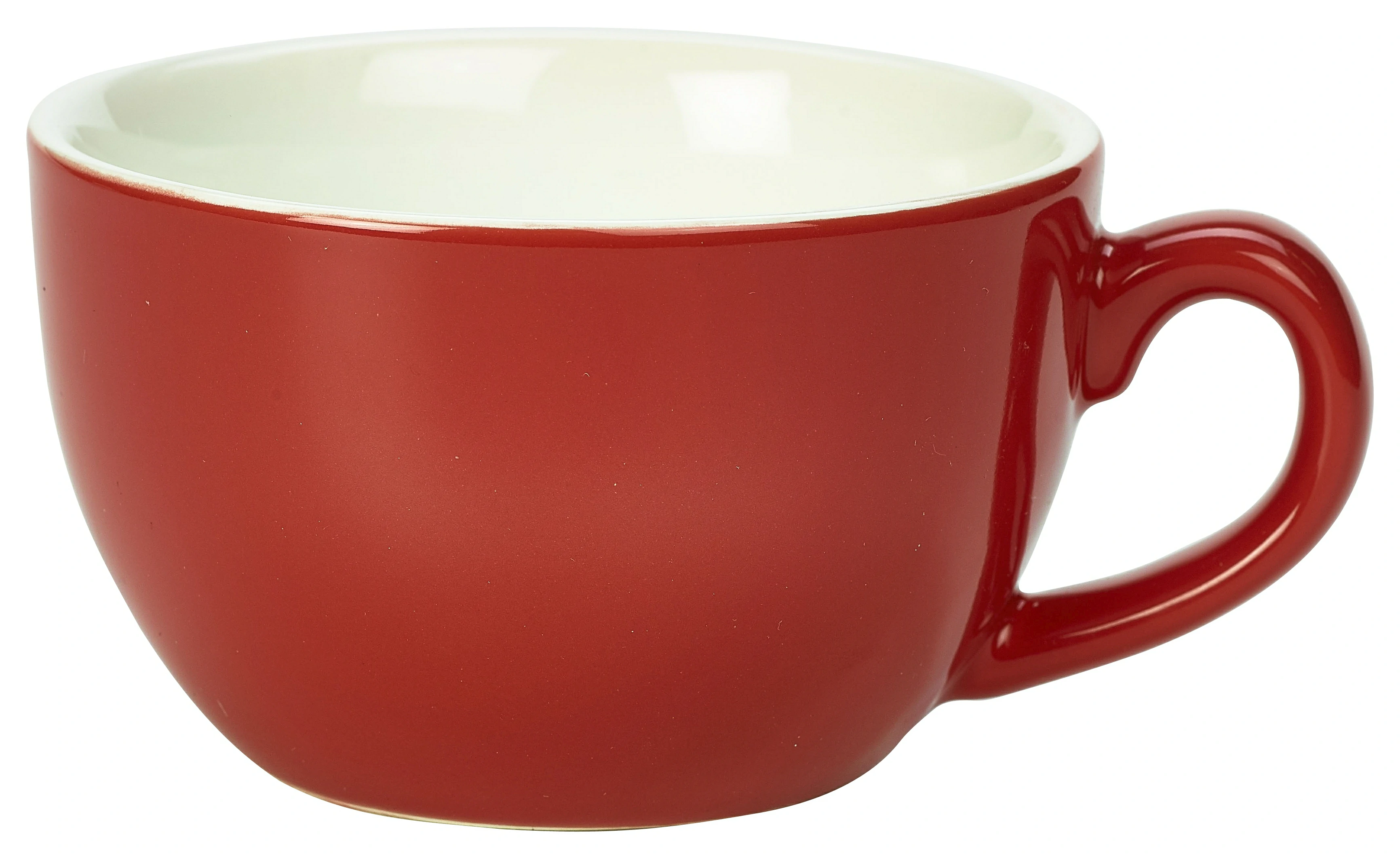 Genware Porcelain Red Bowl Shaped Cup 17.5cl/6oz