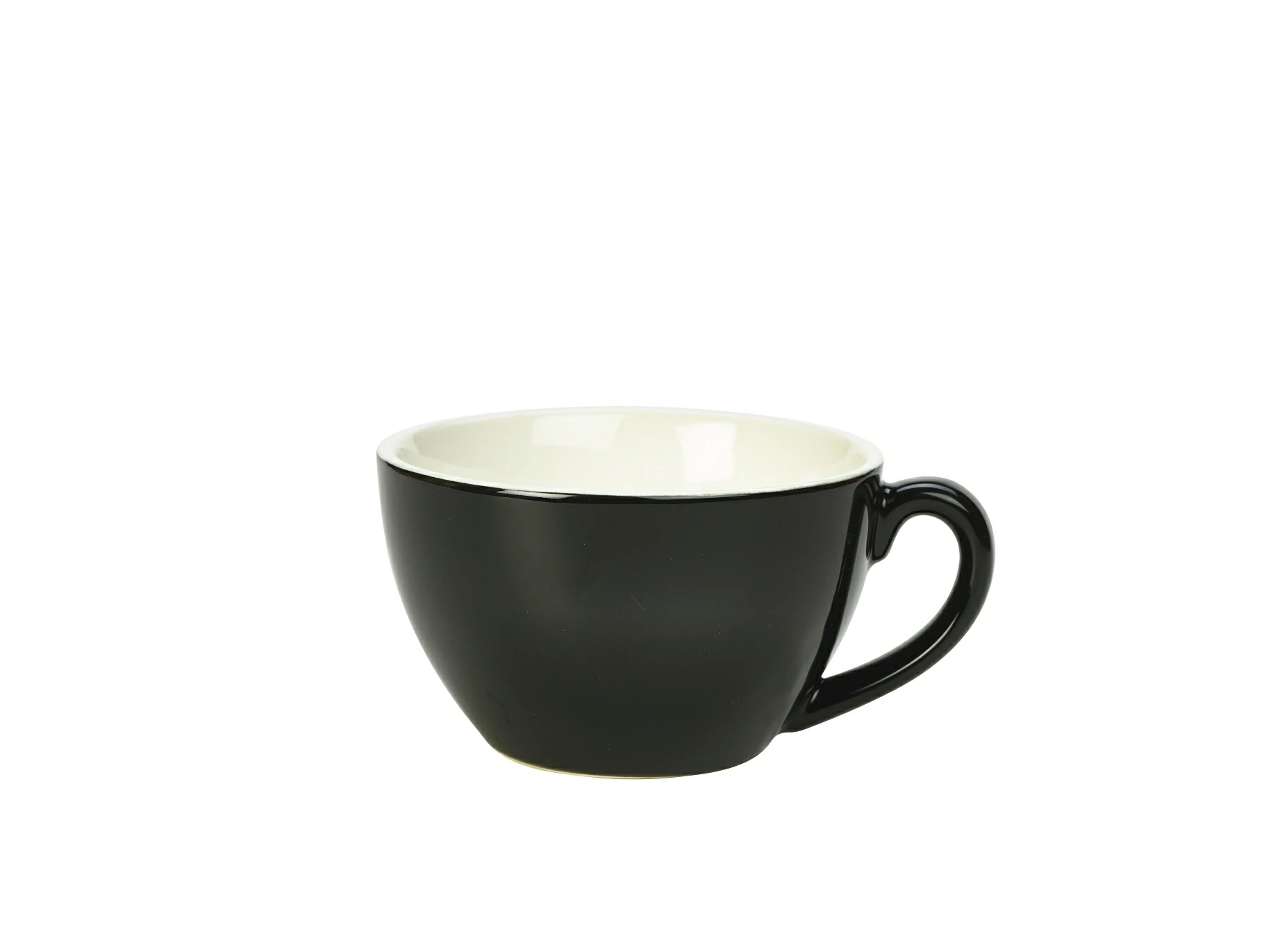 Genware Porcelain Black Bowl Shaped Cup 34cl/12oz