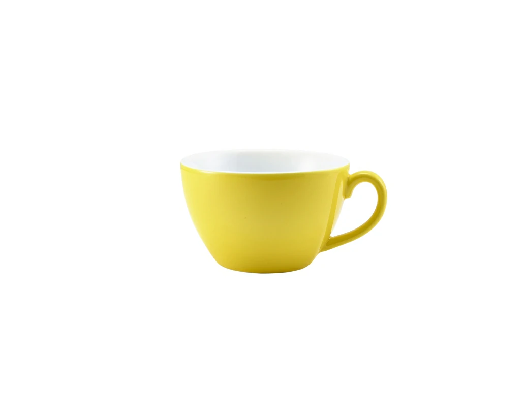 Genware Porcelain Yellow Bowl Shaped Cup 34cl/12oz