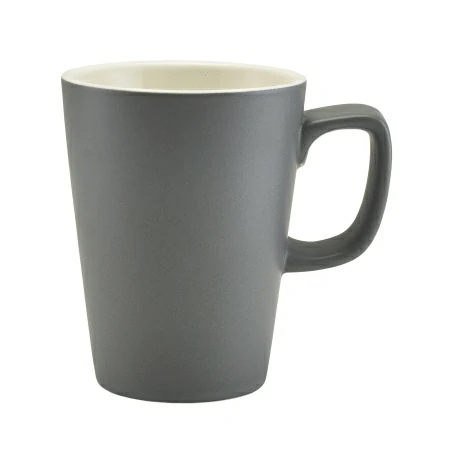 Genware Porcelain Matt Grey Latte Mug 34cl/12oz