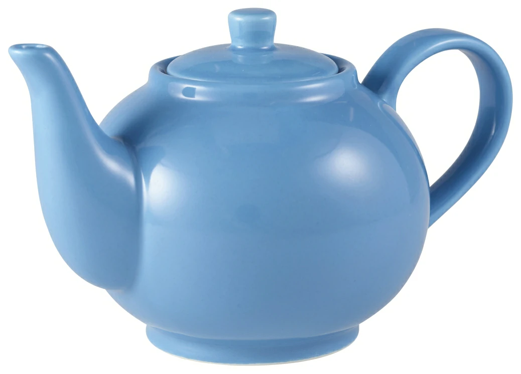 Genware Porcelain Blue Teapot 45cl/15.75oz