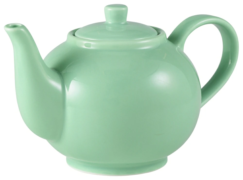 Genware Porcelain Green Teapot 45cl/15.75oz