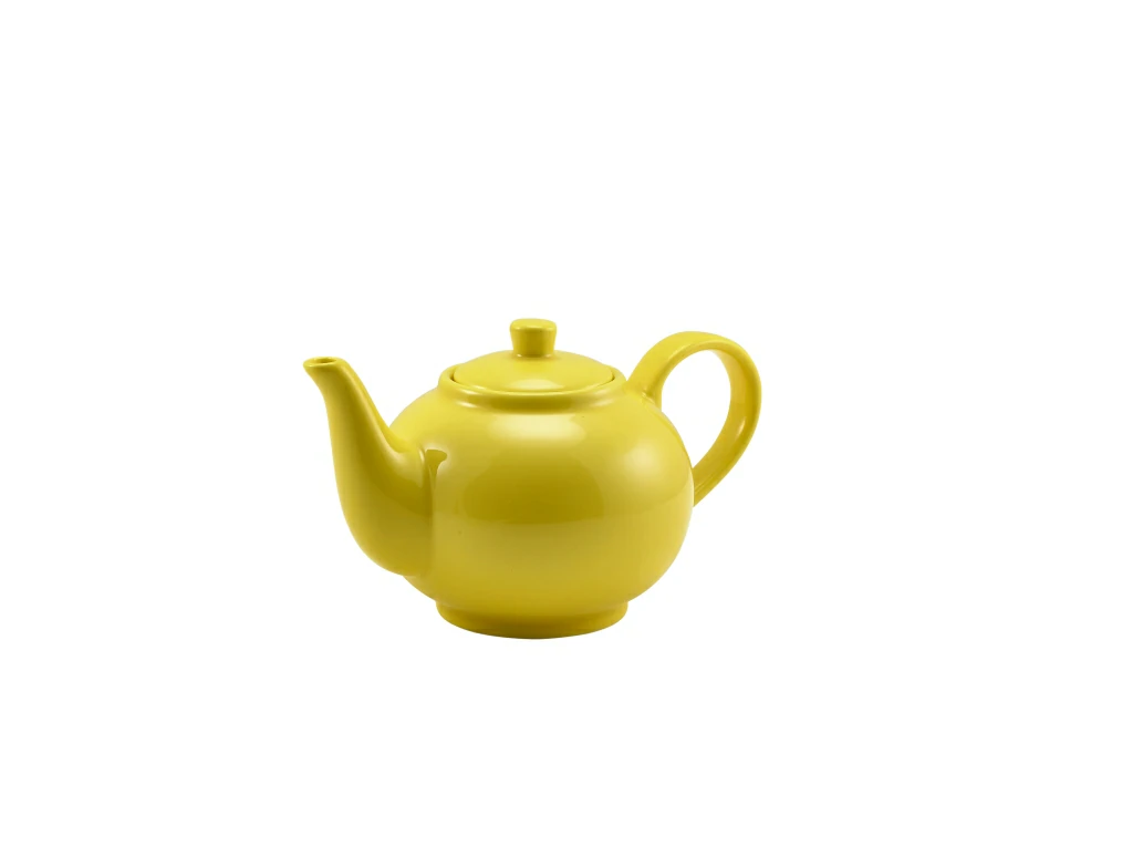 Genware Porcelain Yellow Teapot 45cl/15.75oz