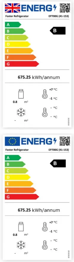 Foster EP700G/41-153 EcoPro G3 Glass Single Door Fridge Cabinet, 600 Litres