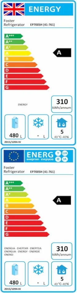 Foster EP700SH/41-761 EcoPro G3 Low Height Refrigerated Cabinet, 550 Litres