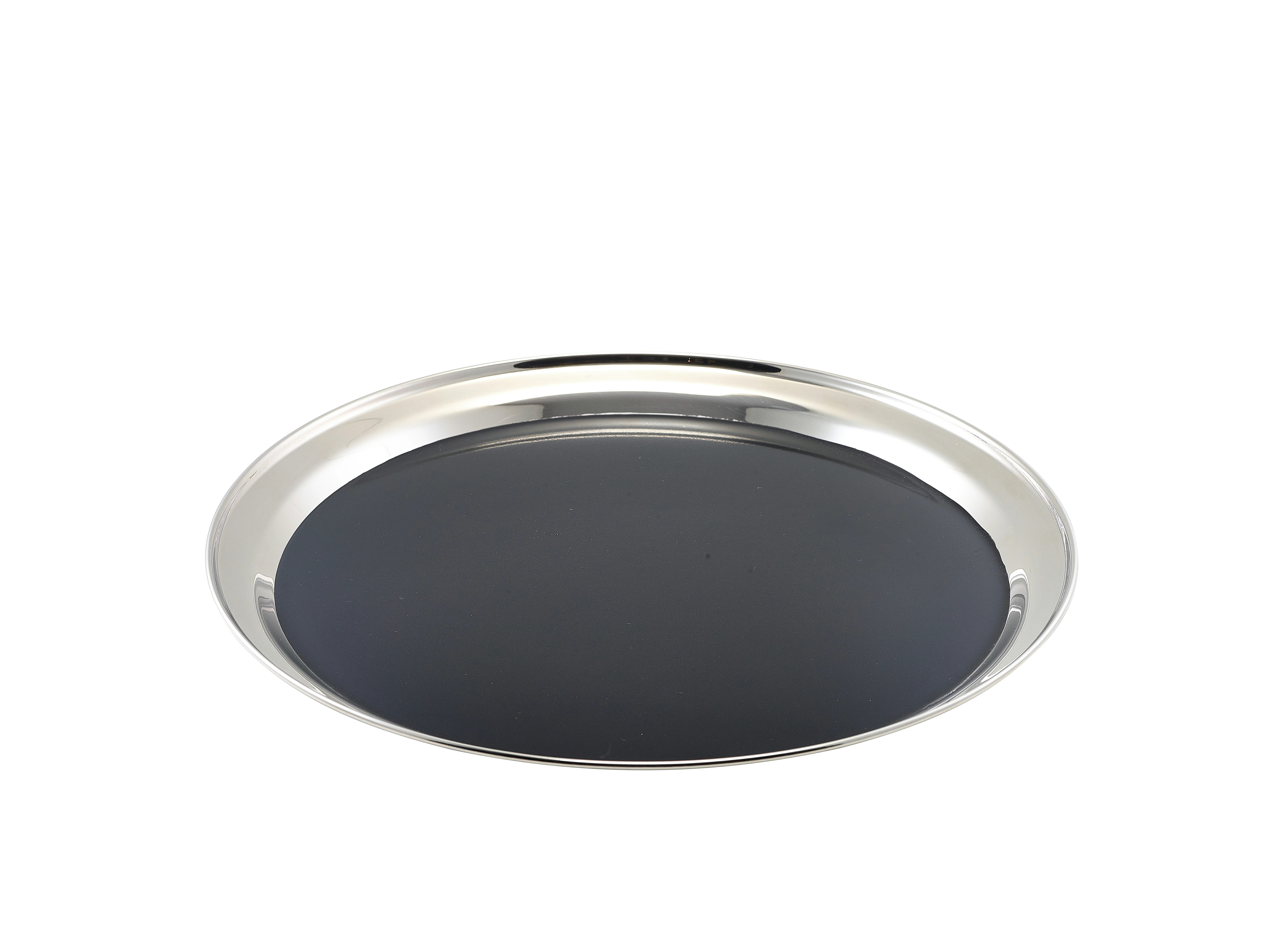 Non Slip Stainless Steel Round Tray 12"