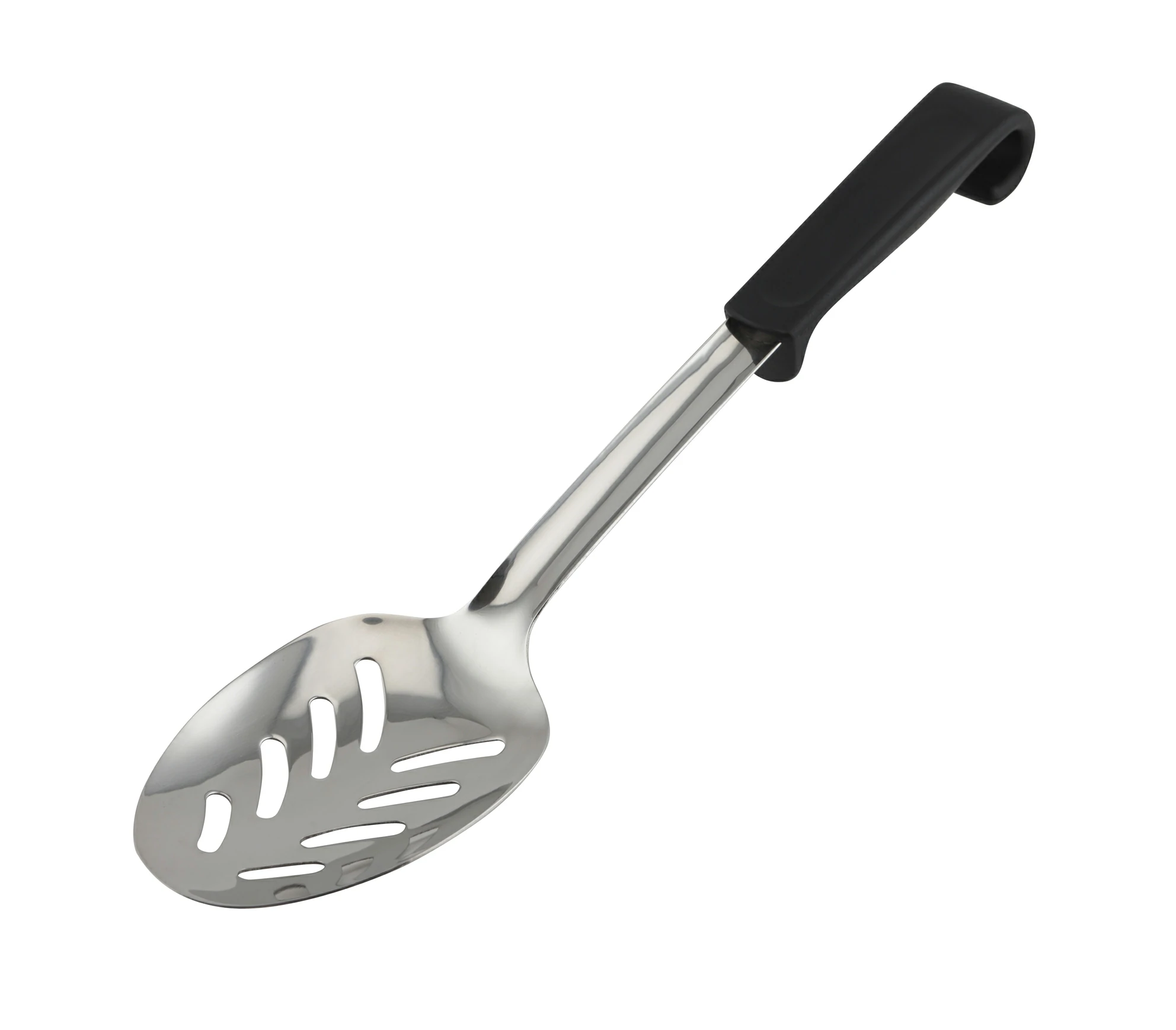 Genware Plastic Handle Spoon Slotted Black