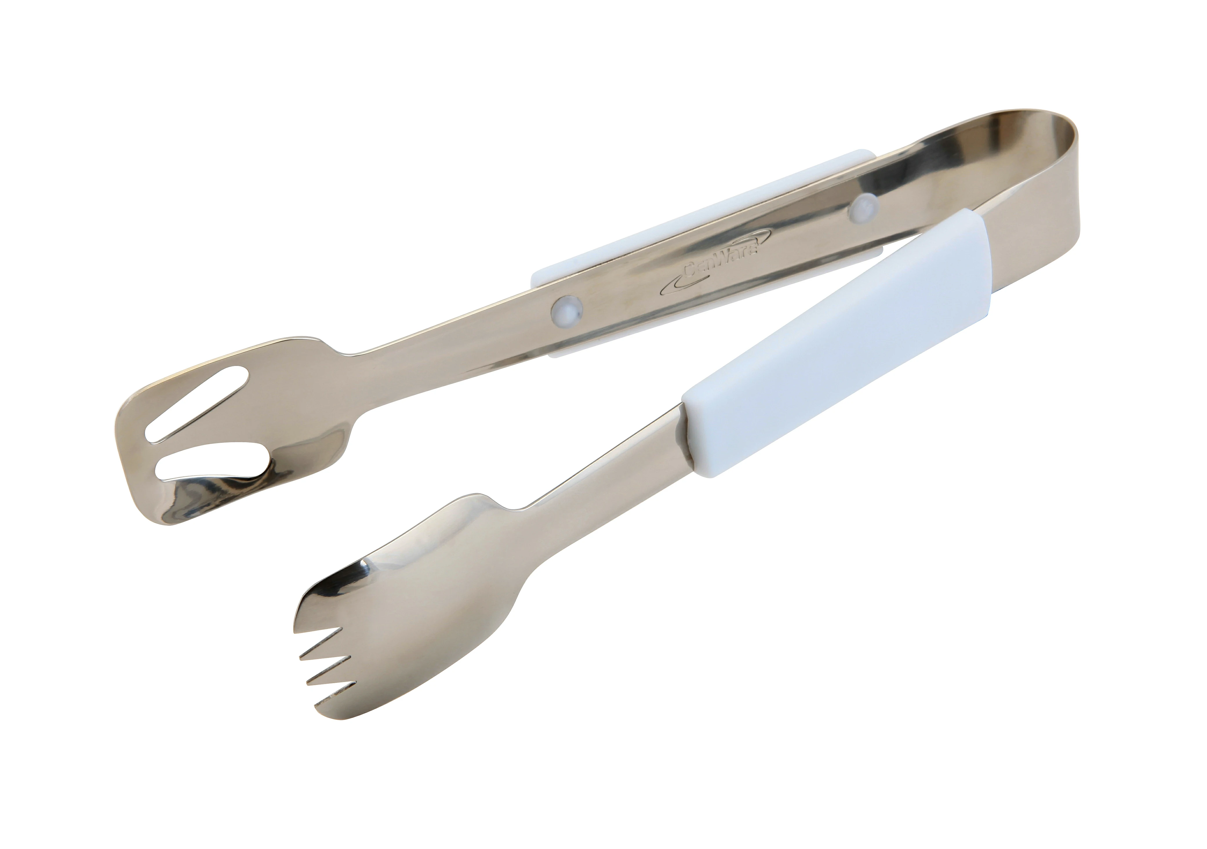 Genware Plastic Handle Buffet Tongs White