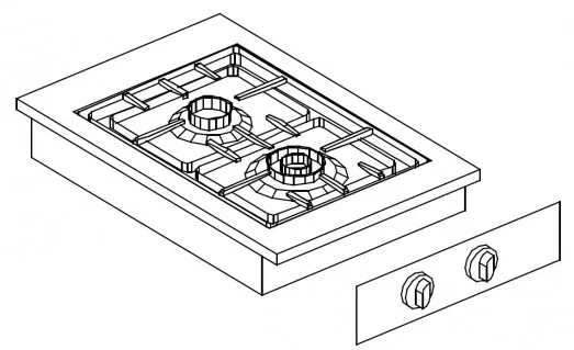 Giorik LPG4820D Drop In 2 Burner Gas Boiling Hob