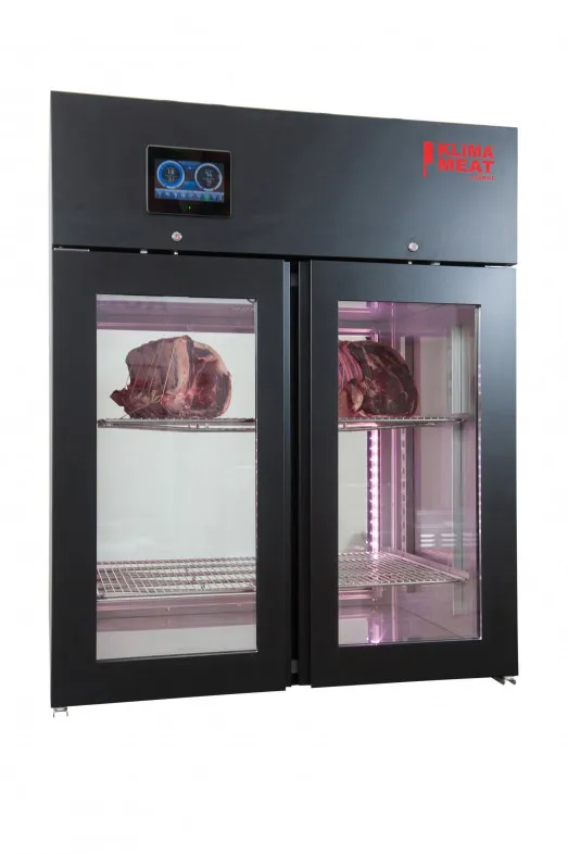 Klima KMVE - Black Finish See Thru' Counter Top - 700 Ltr Dry Age Meat Maturing Fridge