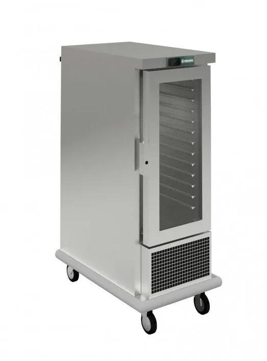 Emainox 12 Glass Door Slimline Mobile Refrigerated Holding Cabinet