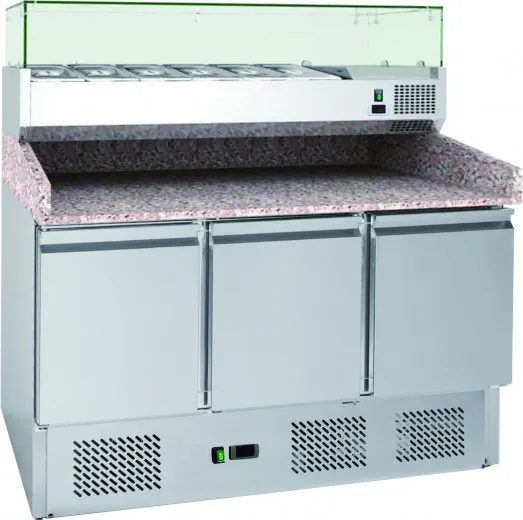 Chefsrange PP3C+ Compact 3 Door Pizza Prep Counter