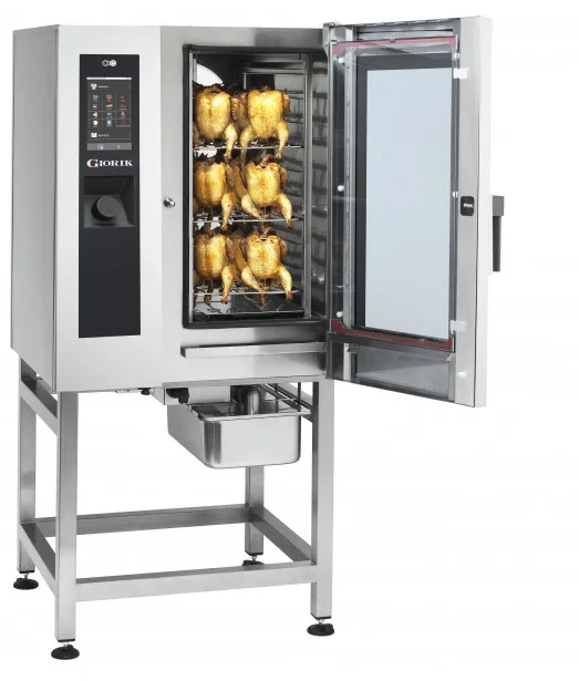 Giorik SETE101FW 10 X 1/1Gn - Solid Back Electric Chicken Combi Oven With Wash System