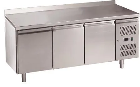 Chefsrange RC3HU 3 Door Fridge Counter With Rear Upturn & Castors