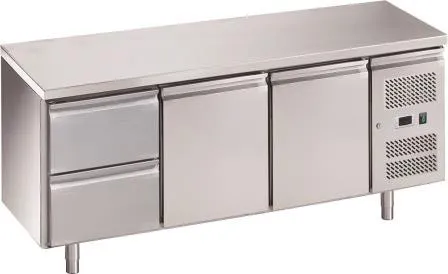 Chefsrange RC3H2D 3 Door Fridge Counter With Castors + 1 Bank Of 2 Drawers