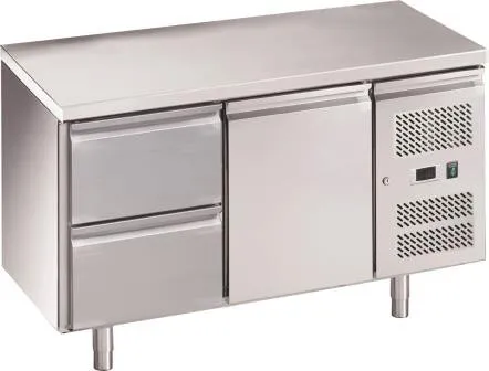 Chefsrange RC2H2D 2 Door Fridge Counter With Castors + 1 Bank Of 2 Drawers