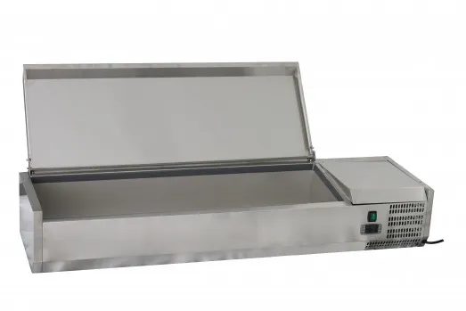 Chefsrange TU120013L 1200Mm Topping Well With Lid 3 X 1/3Gn + 1 X 1/2Gn