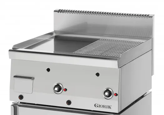 Giorik Snack 60 LGG6910X Slimline Gas Griddle - 1/2 Ribbed + 1/2 Smooth