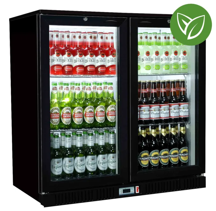 Sterling Pro Green SP2HC BS Black Sliding Double Door Bottle Cooler 192 Ltrs 180 Bottles