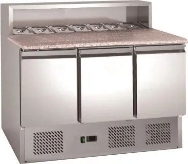 Chefsrange PSH903 - 3 Door Pizza Prep Counter With Granite Top