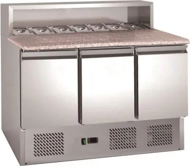 Chefsrange PS903 - 3 Door Pizza Prep Counter With Granite Top