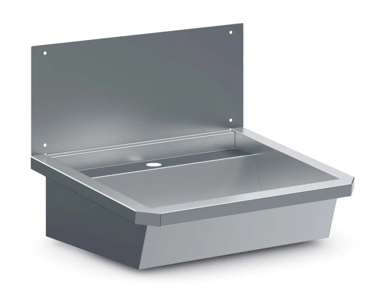CombiSteel Stainless steel Wash Basin 1 Tap 600MM Drain Plug And Splash Shield Included