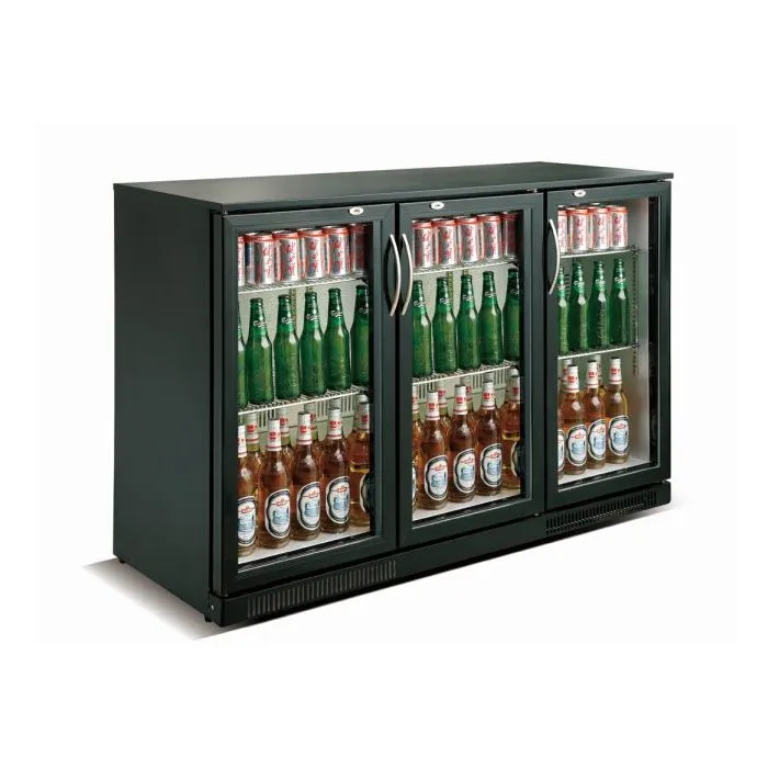 CombiSteel Backbar Cooler Black 3 Glass Doors