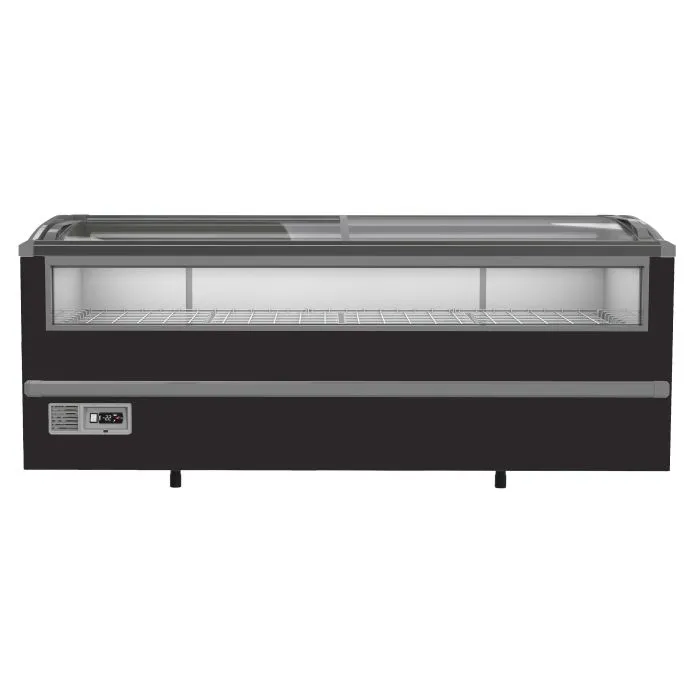 CombiSteel Supermarket Chest Freezer Front Glass Black 2125 Litre