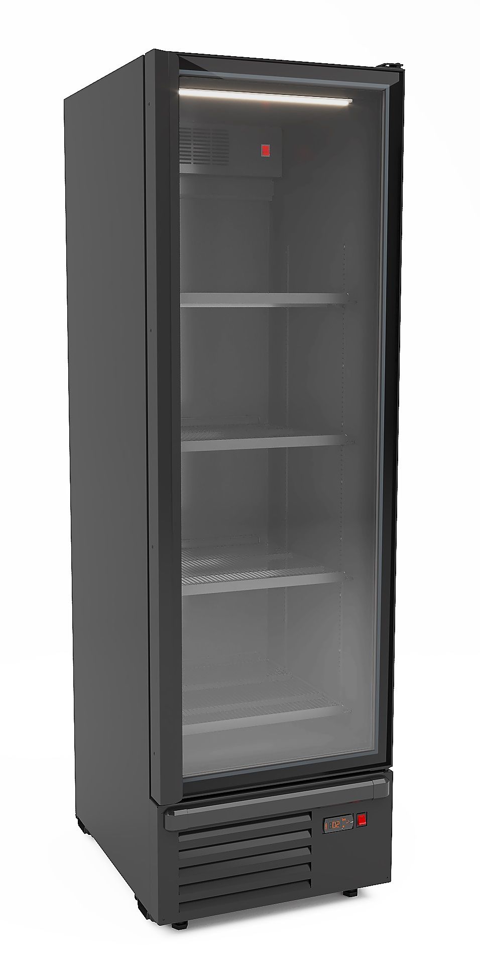 CombiSteel Refrigerator Single Glass Door Black 550L