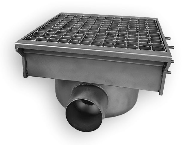 CombiSteel Stainless Steel Drain 300x265 with 2 Exits for Slotted Chanel