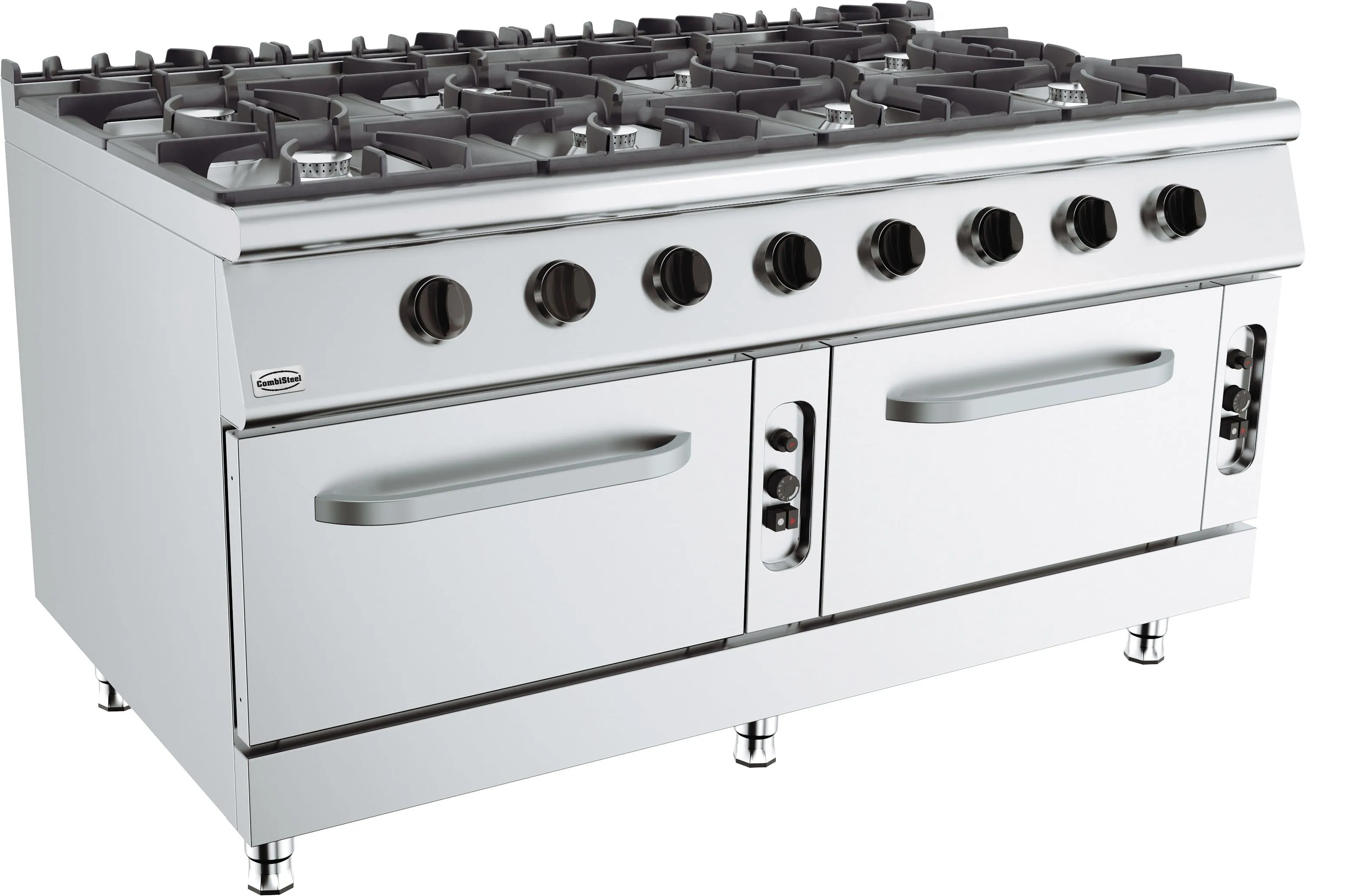 CombiSteel Base 900 Freestanding Gas Stove 8 Burner With 2x 6 kW Gas Oven