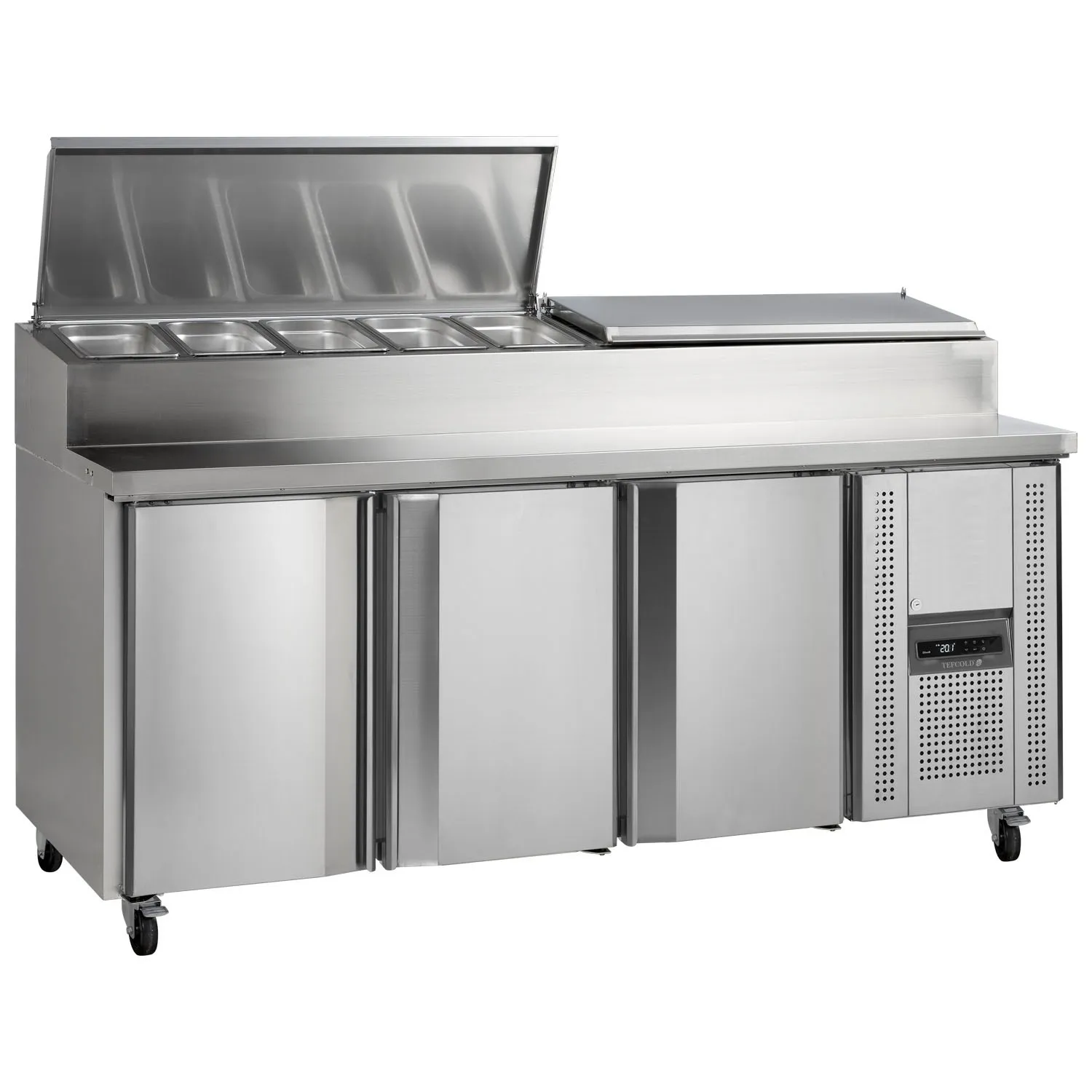 Tefcold SS-P Range 3 Doors Pizza Prep Counter Fridge