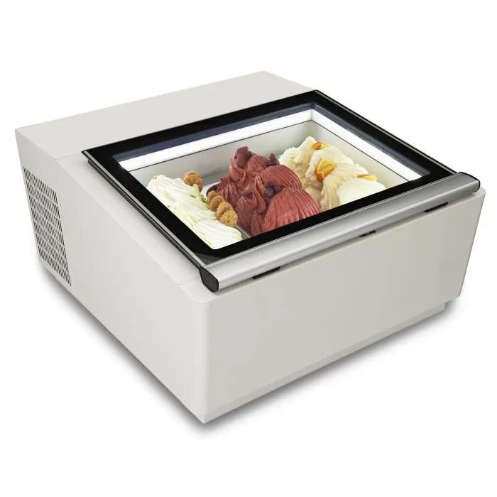 CombiSteel Ice Cream Display Operating Side Opens CounterTop White