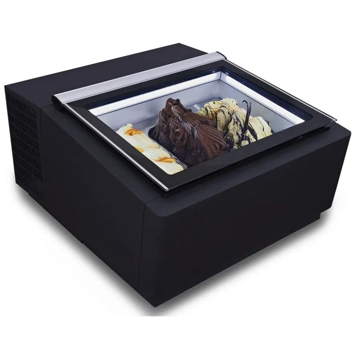 CombiSteel Ice Cream Display Customer Side Open CounterTop Black