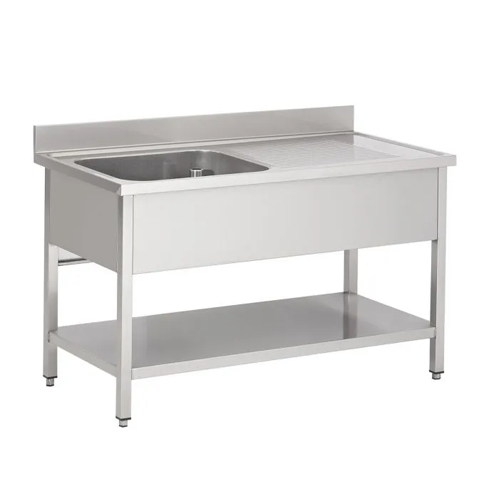 CombISteel 700 Stainless Steel Sink Unit Shelf 1 Side Sinks 1200