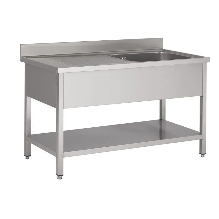 CombiSteel 700 Middle Shelf 1 Stainless Steel Sink Unit Side 1400
