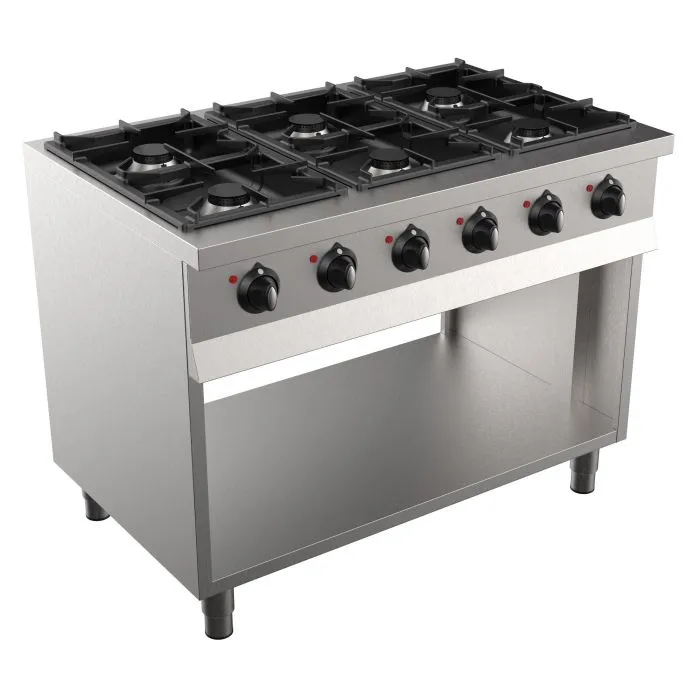 CombiSteel Base 700 Gas Range 6 Burners Freestanding