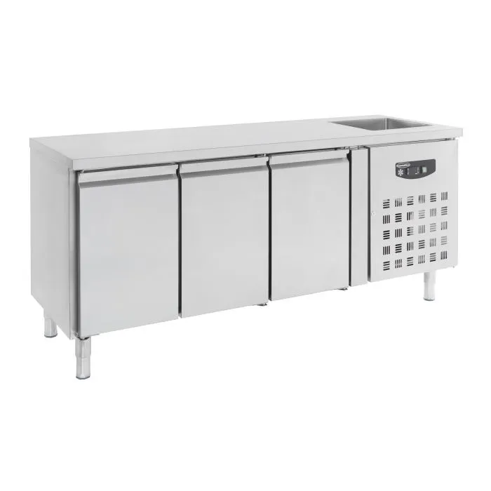 CombiSteel Counter 700 Refrigerator 3 Doors and Sink